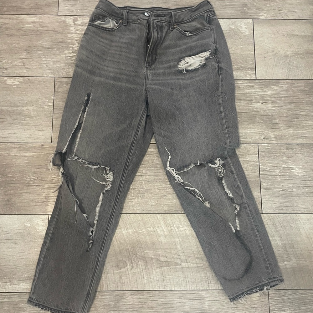 American Eagle Outfitters Distressed Black Boyfriend Jeans